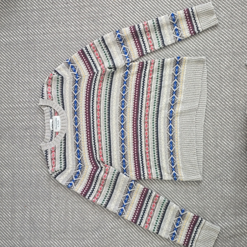 Abercrombie & Fitch Preppy Men's Long Sleeve Sweater Crewneck Sz XL